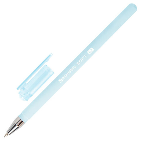 Ручка шариковая BRAUBERG "SOFT PASTEL", СИНЯЯ, корпус ассорти, узел 0,7 мм, линия 0,35 мм, 144397