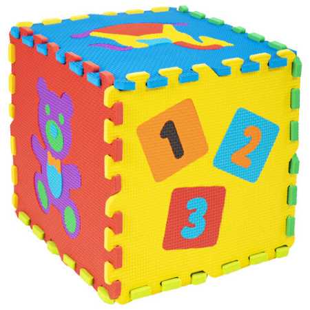 Коврик-пазл 0,9х0,9 м, мягкий, "Игрушки", 9 элементов, 30х30 см, толщина 1 см, ЮНЛАНДИЯ, 646668, 664668