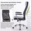 Кресло офисное BRABIX "Flight EX-540", хром, экокожа, сетка, черное, 531850