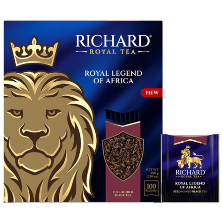 Чай RICHARD "Royal legend of Africa" черный, 100 пакетиков в конвертах по 2 г, 102735