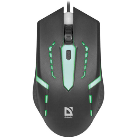Мышь проводная DEFENDER Flash MB-600L, 800-1200 dpi, 4 кнопки + 1 колесо-кнопка, оптическая, черная, 52600