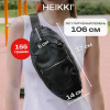 Сумка на пояс HEIKKI RACE (ХЕЙКИ), светоотражающая полоса, черная, 37х14х5 см, 273906