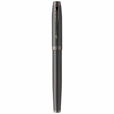 Ручка перьевая PARKER "IM Professionals Monochrome Titanium", темно-серый лак, сталь, синяя, 2172959