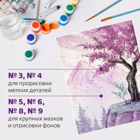 Кисти ЮНЛАНДИЯ "ЮНЫЙ ВОЛШЕБНИК", набор 10 шт. (ПОНИ - 4 шт.; СИНТЕТИКА - 4 шт.; ЩЕТИНА - 2 шт., круглые, плоские), блистер, 200896