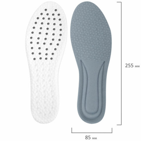 Стельки для обуви АНАТОМИЧЕСКИЕ ДЫШАЩИЕ, материал PU PRO, размер RU 34-39 / EU 35-40, с линиями выреза, SHEGRA (ШЕГРА), 700738
