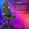 Кресло компьютерное BRABIX "Techno Pro GM-003", экокожа, черное/серое, вставки серые, 531814