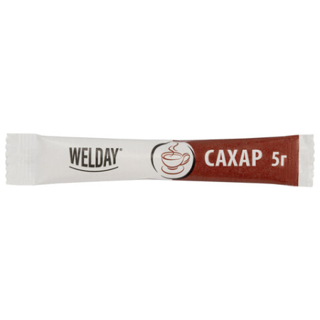 Сахар порционный OFFICE-BOX WELDAY (ВЭЛДЭЙ) в стиках по 5 г, 200 штук, 1 кг, 624095