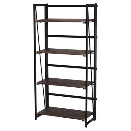Стеллаж на металлокаркасе "BRABIX LOFT SH-001", 600х300х1250 мм, складной, цвет морёный дуб, 641228