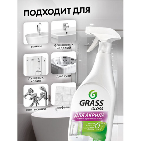 Средство для чистки акриловых ванн и душевых 600 мл GRASS GLOSS ДЛЯ АКРИЛА, распылитель, 126059