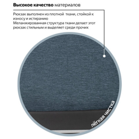Рюкзак BRAUBERG URBAN универсальный, с отделением для ноутбука, USB-порт, "Denver", синий, 46х30х16 см, 229893
