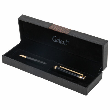 Ручка подарочная шариковая GALANT "Bernini", корпус черный, детали золото, узел 0,7 мм, линия письма 0,5 мм, синяя, 144177