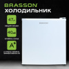 Холодильник компактный BRASSON (БРАССОН) RF-50White, однокамерный, общий объем 47 л, морозильная камера 5л, 49,6x45,4x44,5 см, белый, 458497