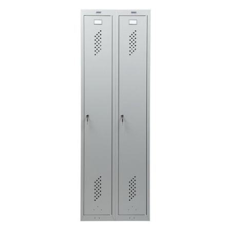 Шкаф металлический для одежды BRABIX "LK 21-60", УСИЛЕННЫЙ, 2 секции, 1830х600х500 мм, 32 кг, 291126, S230BR402502