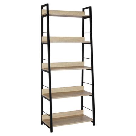Стеллаж на металлокаркасе BRABIX "LOFT SH-003", 600х350х1500 мм, 5 полок, цвет дуб натуральный, 641236