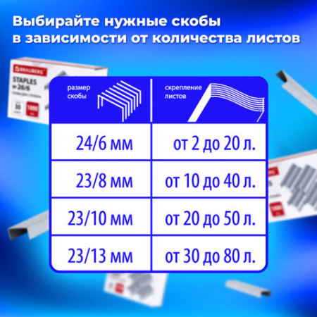 Степлер МОЩНЫЙ №24/6-23/13 BRAUBERG "Heavy duty MX", до 80 листов, черный, 222563