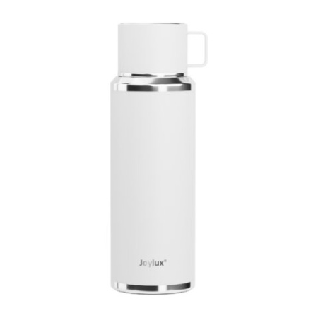 Термос 0,75 л JOYLUX (ДЖОЙЛЮКС) ULTRA, нержавеющая сталь SUS316, крышка/кружка, питейник, сито, белый матовый, 700315