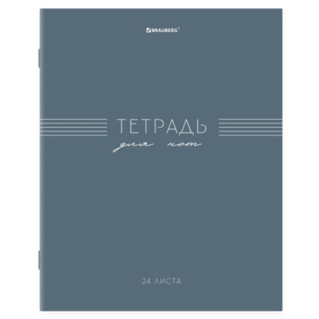 Тетрадь для нот А5, 24 л., обложка мелованный картон, на скобе, BRAUBERG, МИКС, 405736