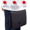Папка-портфель пластиковая BRAUBERG "КОНСУЛ" А4 (370х280х120 мм), 2 отделения, фактура "бисер", черная, 223079
