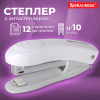 Степлер №10 BRAUBERG "Original", до 12 листов, с антистеплером, белый, 227769