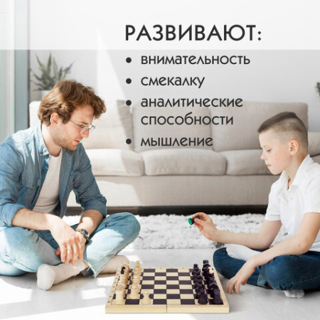 Шахматы классические, деревянные, лакированные, доска 29х29 см, ЗОЛОТАЯ СКАЗКА, 664669