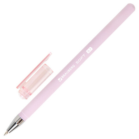 Ручка шариковая BRAUBERG "SOFT PASTEL", СИНЯЯ, корпус ассорти, узел 0,7 мм, линия 0,35 мм, 144397