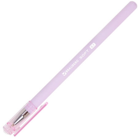 Ручка шариковая BRAUBERG "SOFT PASTEL", СИНЯЯ, корпус ассорти, узел 0,7 мм, линия 0,35 мм, 144397
