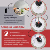 Швабра с отжимом и ведром 7л/5л отжим центрифуга / рукоятка, 2 круглые насадки, крепление кольцо, черный, LAIMA 607487
