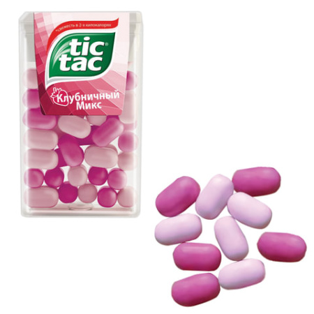 Драже TIC TAC (Тик Так), со вкусом клубники, 16 г, пластиковая баночка, 77116614