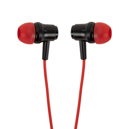Наушники проводные внутриканальные с микрофоном SONNEN EP-H47RB, 1,1 м, красные/черные, 514129