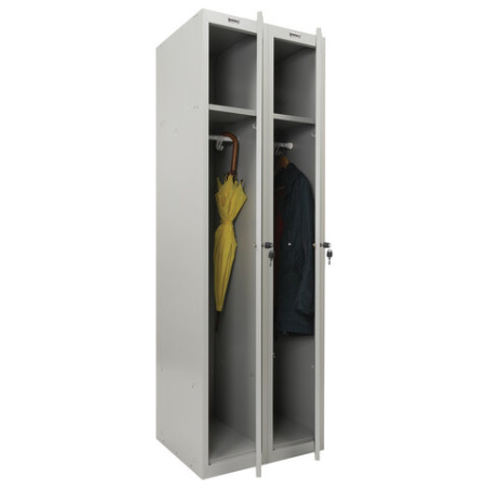 Шкаф металлический для одежды BRABIX "LK 21-80", УСИЛЕННЫЙ, 2 секции, 1830х800х500 мм, 37 кг, 291129, S230BR406102