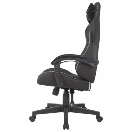 Кресло компьютерное BRABIX "Striker GM-121", синхромеханизм, 2 подушки, экокожа/велюр, черное, 532962