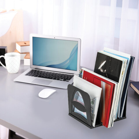Лоток-сортер для бумаг BRAUBERG GRAND OFFICE, 4 отделения, 210х210х170 мм, сборный, черный, 238113