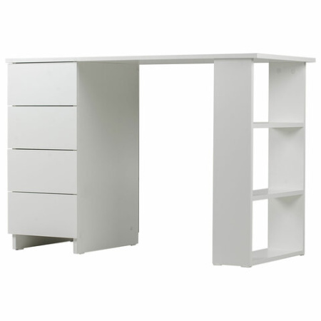 Стол письменный/компьютерный BRABIX "Scandi CD-016", 1100х500х750 мм, 4 ящика, белый, 641891, ЦБ013707-1