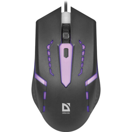 Мышь проводная DEFENDER Flash MB-600L, 800-1200 dpi, 4 кнопки + 1 колесо-кнопка, оптическая, черная, 52600