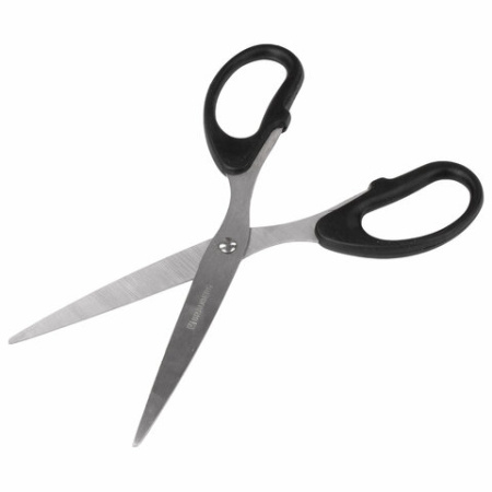 Ножницы BRAUBERG "Classic", 185 мм, чёрные, классической формы, 2-х сторонняя заточка, 230934