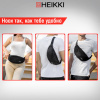 Сумка на пояс HEIKKI RIO (ХЕЙКИ), два отделения, регулируемый ремень, черная, 38х12х8 см, 272614
