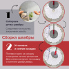 Швабра с отжимом и ведром 14л/7л, центрифуга отжим педалью, 2 круглые насадки, крепление кольцо, серо-красный, LAIMA, 603622