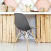 Стулья BRABIX "Eames CF-010", КОМПЛЕКТ 4 шт., пластик серый, опоры дерево/металл, 532632