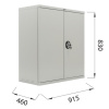 Шкаф металлический (антресоль) BRABIX "MK 08/46", 830х915х460 мм, 24 кг, 1 полка, разборный, 291137, S204BR080102