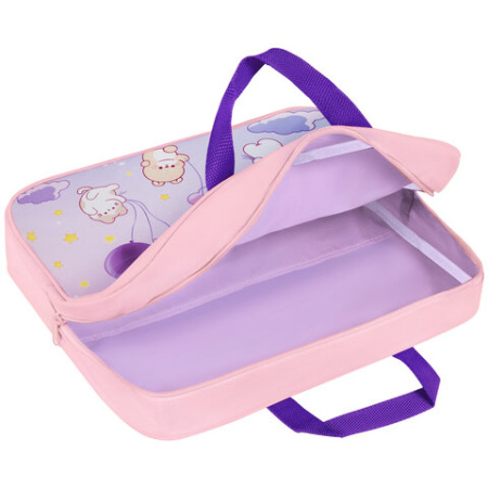 Папка на молнии с ручками BRAUBERG KIDS А4, 1 отделение, полиэстер, 80 мм, "Dreamy clouds", 273314