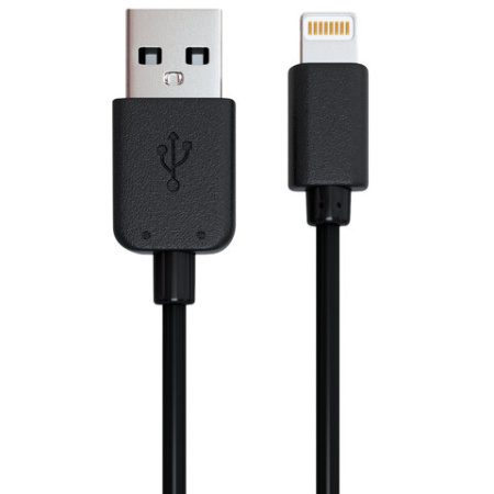 Кабель USB 2.0 – Lightning, 1 м, RED LINE, для подключения портативных устройств, черный, УТ000008646
