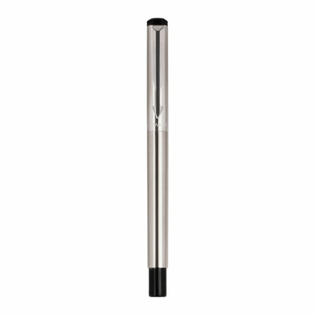 Ручка перьевая PARKER "Vector Stainless Steel", корпус серебристый, детали из нержавеющей стали, синяя, S0029690