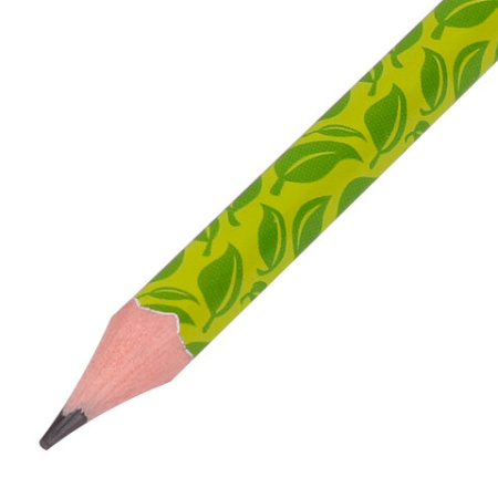 Карандаш чернографитный BRAUBERG "GREEN", 1 шт., HB, с ластиком, пластиковый, ассорти, 181746