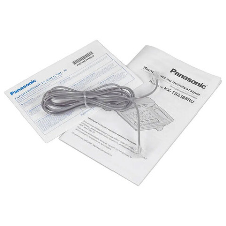 Телефон PANASONIC KX-TS2388RUW, АОН, спикерфон, память 50 номеров в справочнике, тональный/импульсный режим, белый