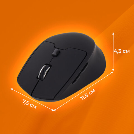 Мышь беспроводная SONNEN V33, USB, 800/1200/1600 dpi, 6 кнопок, оптическая, черная, SOFT TOUCH, 513517