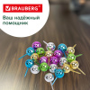 Силовые кнопки-гвоздики BRAUBERG METALLIC, цвет ассорти металлик (шарики), 50 штук, 10 мм, 272757