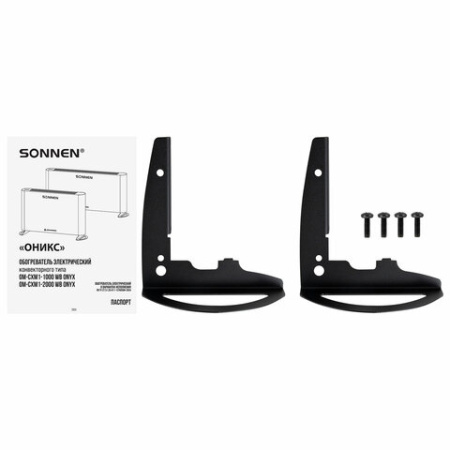 Обогреватель-конвектор SONNEN ONYX-2000.1, 2000 Вт, Х-образный нагревательный элемент, белый, сделано в России, 457630
