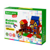 Магнитный конструктор MEGA MAGNETIC BUILD BLOCKS-129 "Построй дом", 129 деталей, BRAUBERG KIDS, 663850