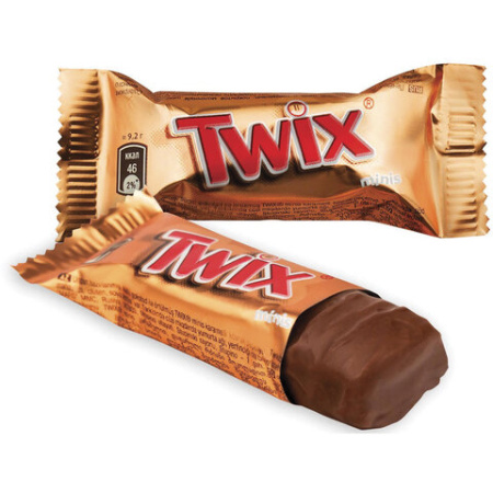 Батончики мини TWIX "Minis" печенье с карамелью в молочном шоколаде, 1 кг, 57237