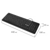 Клавиатура проводная USB, 104 плоские клавиши, LED-подсветка, SONNEN K308, черная, 513947